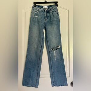 RSQ Light Blue Distressed Flare Jeans 100% Cotton